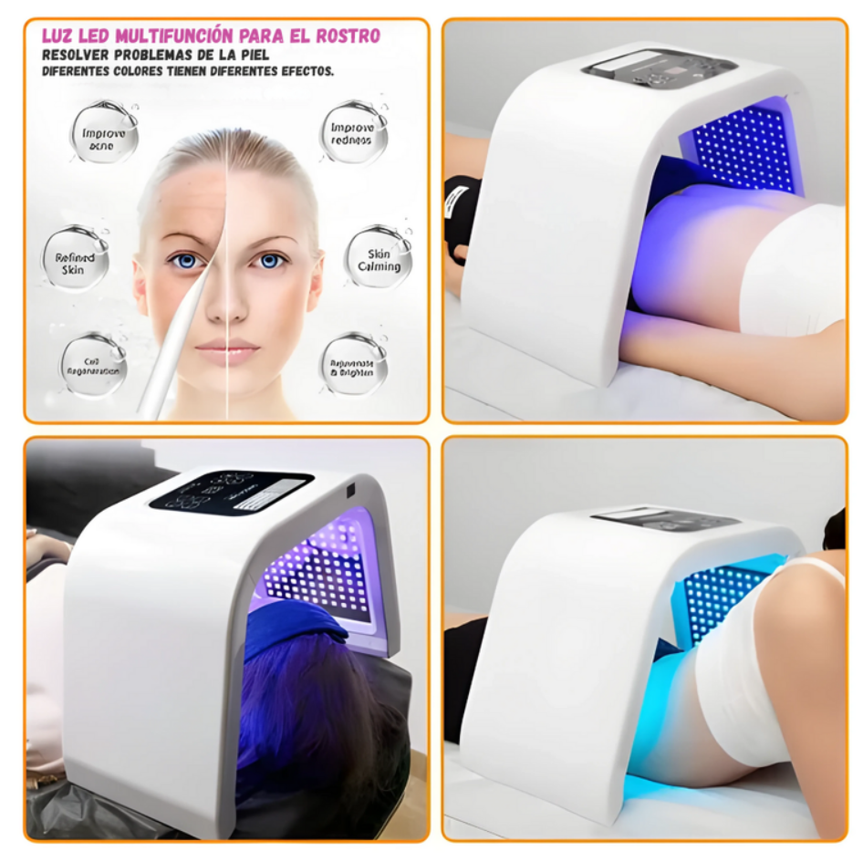 Lámpara LED Fototerapia Facial 7 Colores Tratamiento Gafas