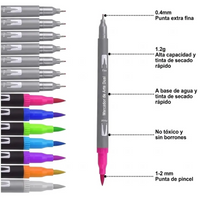 Kit 120 Plumones Profesionales Dual Brush Arte Y Diseño