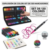 Kit 120 Plumones Profesionales Dual Brush Arte Y Diseño