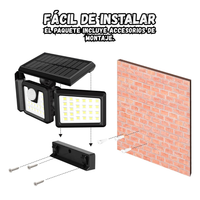 Lampara Solar Led 3 Secciones Ajustables 270° Sensor De Movimiento