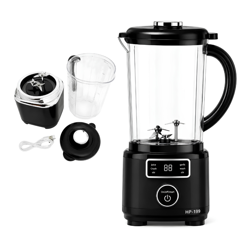 Licuadora Portatil De Tres Cuchillas Recargable Pantalla Digital 1000 ml