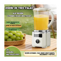 Licuadora Portatil De Tres Cuchillas Recargable Pantalla Digital 1000 ml