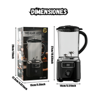 Licuadora Portatil De Tres Cuchillas Recargable Pantalla Digital 1000 ml