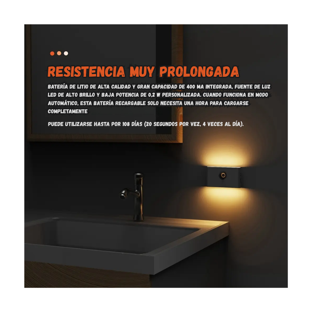 Luz  Led Inteligente De Pared Con Sensor De Movimiento Recargable Usb