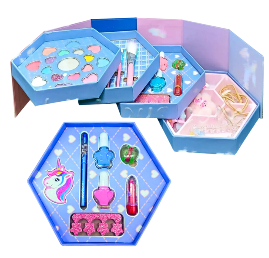 Set De Maquillaje Sombras Para Niñas No Toxico Lavable Real