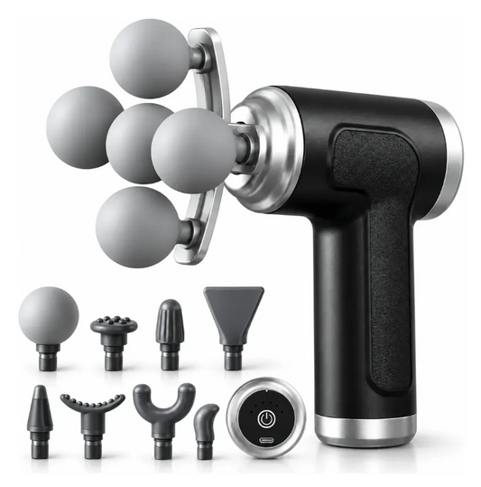 Pistola masajeadora gun 5 cabezales accesorios multiples LM-280