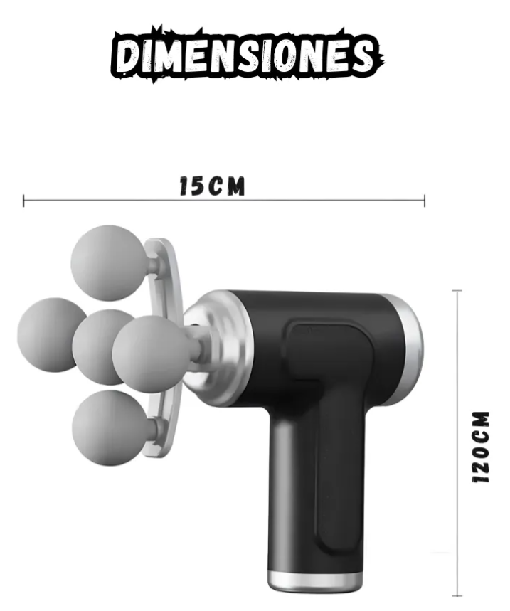 Pistola masajeadora gun 5 cabezales accesorios multiples LM-280