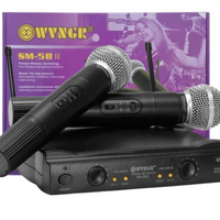 Kit Microfonos Inalambricos Wvngr Sm-58 Receptor Uhf Karaoke