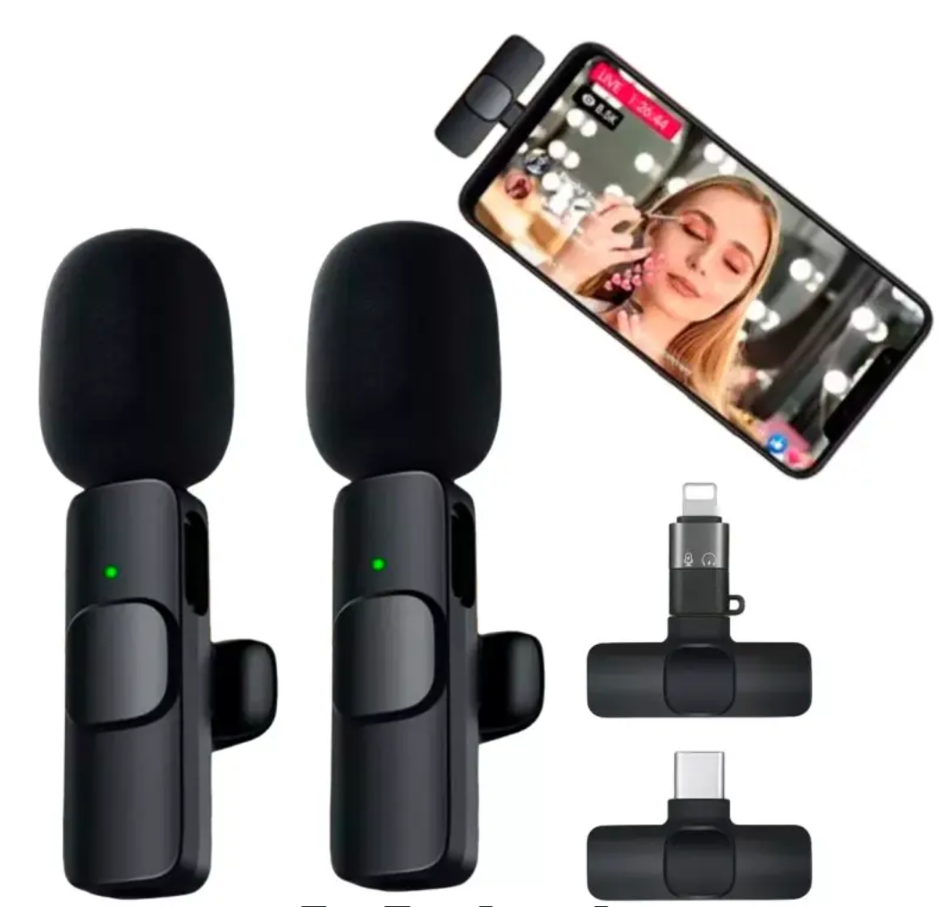 Micrófonos Inalámbricos Solapa 2 En 1 Para iPhone/tipo C