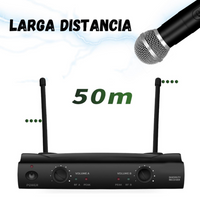 Kit Microfonos Inalambricos Wvngr Sm-58 Receptor Uhf Karaoke