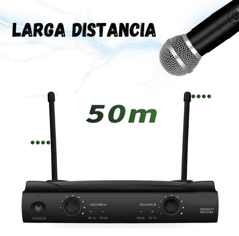 Kit Microfonos Inalambricos Wvngr Sm-58 Receptor Uhf Karaoke