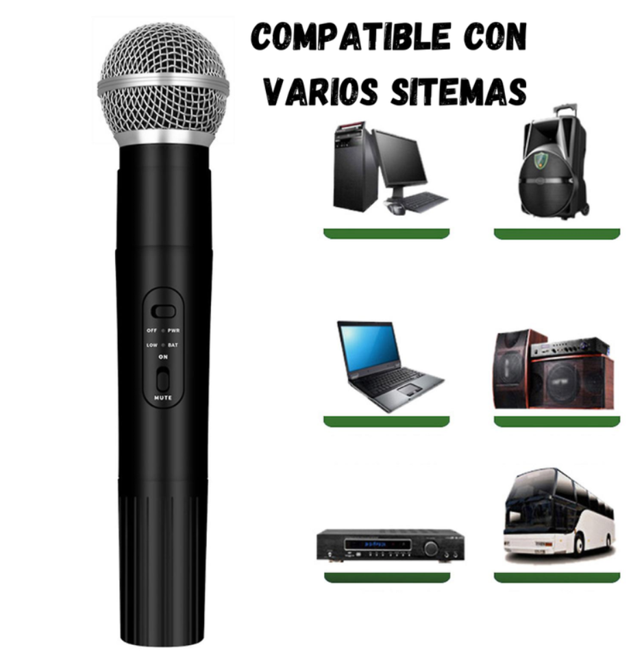 Kit Microfonos Inalambricos Wvngr Sm-58 Receptor Uhf Karaoke