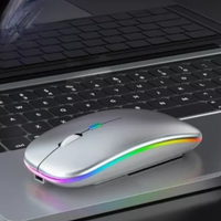 Mouse Raton Inalambrico Rgb Bluetooth Recargable Receptr Usb