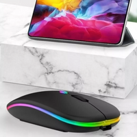 Mouse Raton Inalambrico Rgb Bluetooth Recargable Receptr Usb