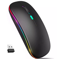 Mouse Raton Inalambrico Rgb Bluetooth Recargable Receptr Usb