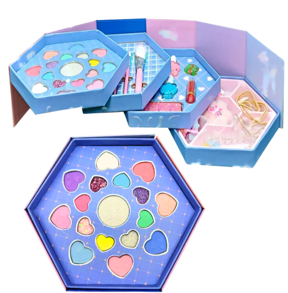 Set De Maquillaje Sombras Para Niñas No Toxico Lavable Real