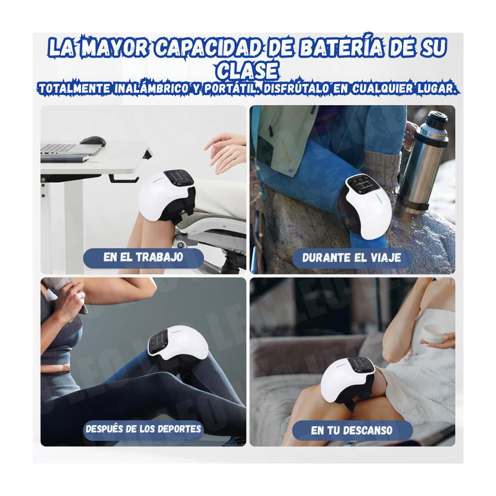 Masajeador De Rodillas Inalambrico Electrico Calor Vibracion Pantalla Led
