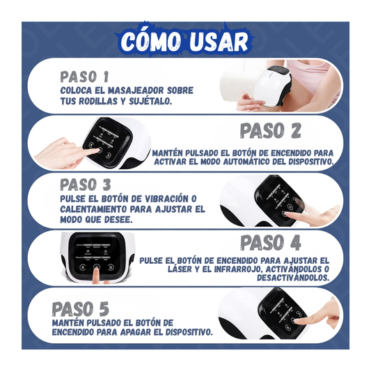 Masajeador De Rodillas Inalambrico Electrico Calor Vibracion Pantalla Led