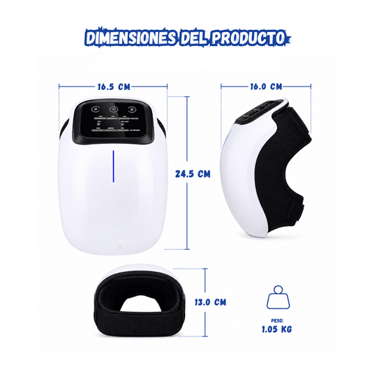 Masajeador De Rodillas Inalambrico Electrico Calor Vibracion Pantalla Led