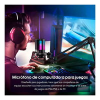 Micrófono USB RGB Gamer Con Brazo Para Streaming Pro