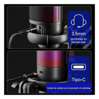 Micrófono USB RGB Gamer Con Brazo Para Streaming Pro