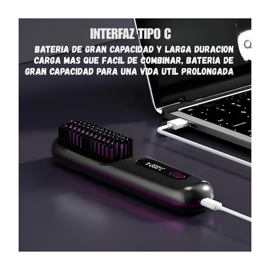 Mini Cepillo Alisador Ionico Inalambrico Portatil Recargable 2 en 1