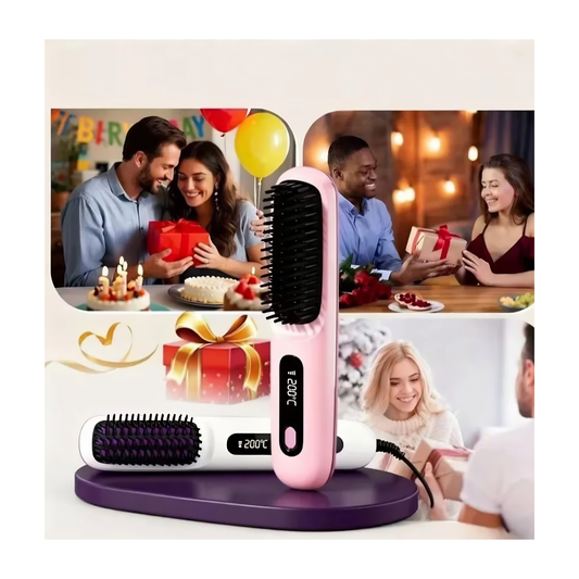 Mini Cepillo Alisador Ionico Inalambrico Portatil Recargable 2 en 1