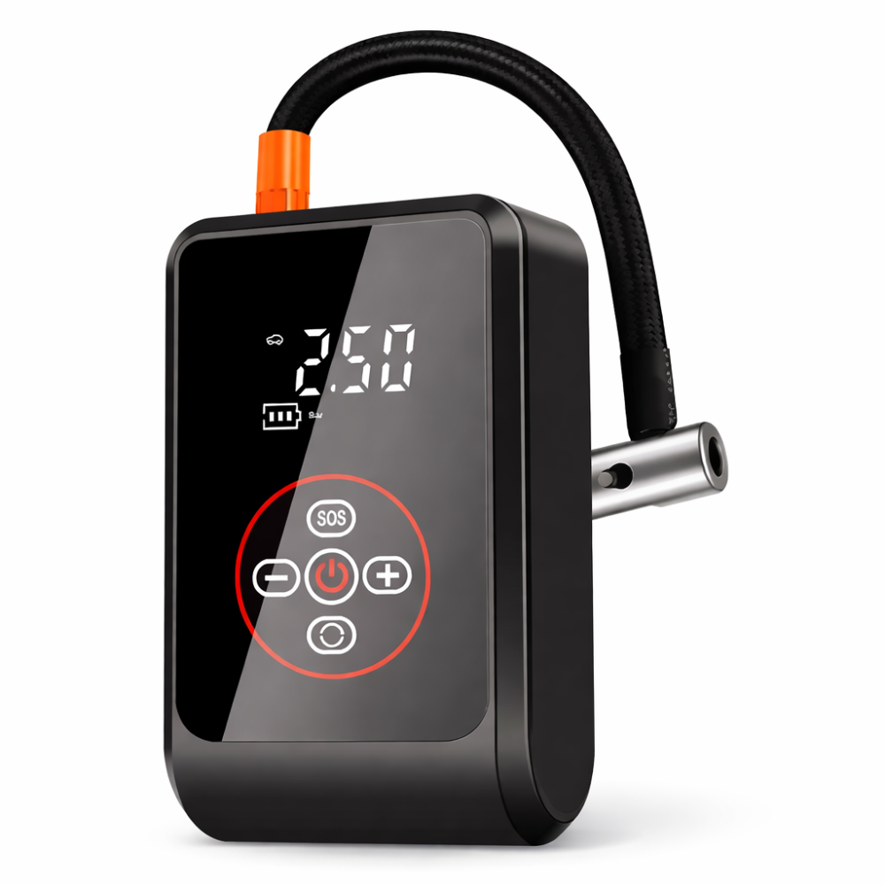 Mini Compresor De Aire Pantalla Digital Recargable Usb Negro 5v