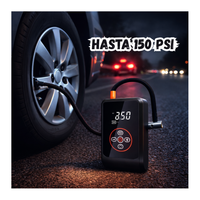 Mini Compresor De Aire Pantalla Digital Recargable Usb Negro 5v
