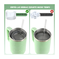 Molde cubos de  hielo de silicona compatible para termo stanley con tapa