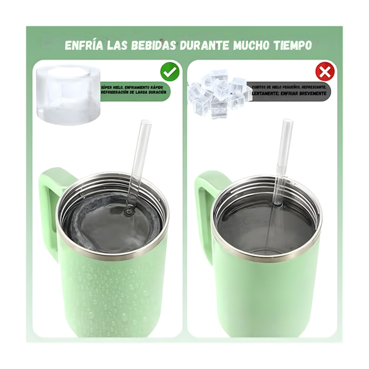 Molde cubos de  hielo de silicona compatible para termo stanley con tapa