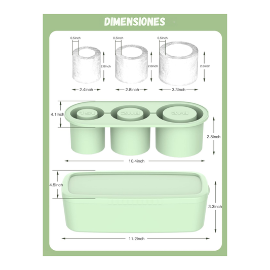 Molde cubos de  hielo de silicona compatible para termo stanley con tapa