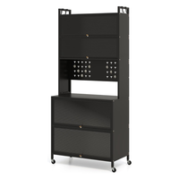 Mueble Organizador Con Gabinetes, Ganchos y Ruedas Multifuncional 60CM