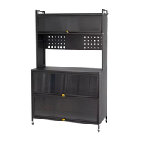 Mueble Organizador Con Gabinetes, Ganchos y Ruedas Multifuncional 80CM