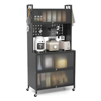 Mueble Organizador Con Gabinetes, Ganchos y Ruedas Multifuncional 80CM