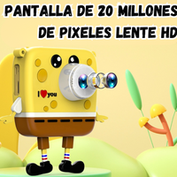 Camara Digital Para Niños Diseño Bob Esponja Amarillo Y Rosa
