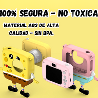 Camara Digital Para Niños Diseño Bob Esponja Amarillo Y Rosa