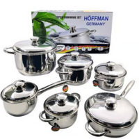 Bateria De Ollas Acero Quirurgico Hoffman Germany 12 Piezas