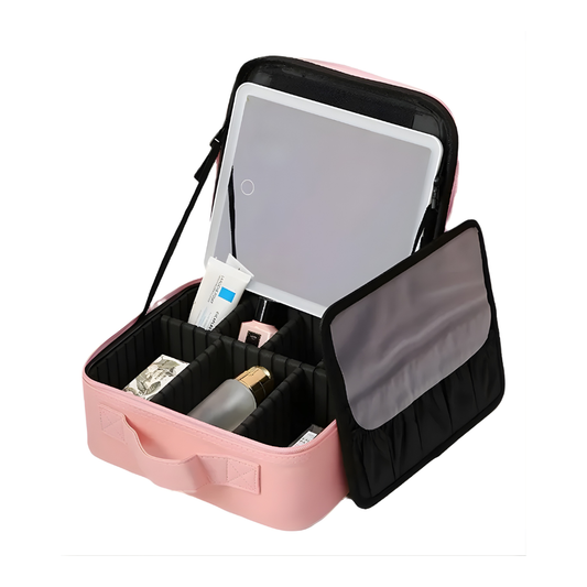 Organizador Cosméticos Profesional Espejo Led Espacios Ajustables