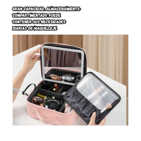 Organizador Cosméticos Profesional Espejo Led Espacios Ajustables