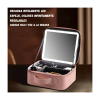 Organizador Cosméticos Profesional Espejo Led Espacios Ajustables