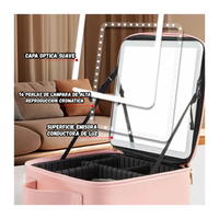 Organizador Cosméticos Profesional Espejo Led Espacios Ajustables