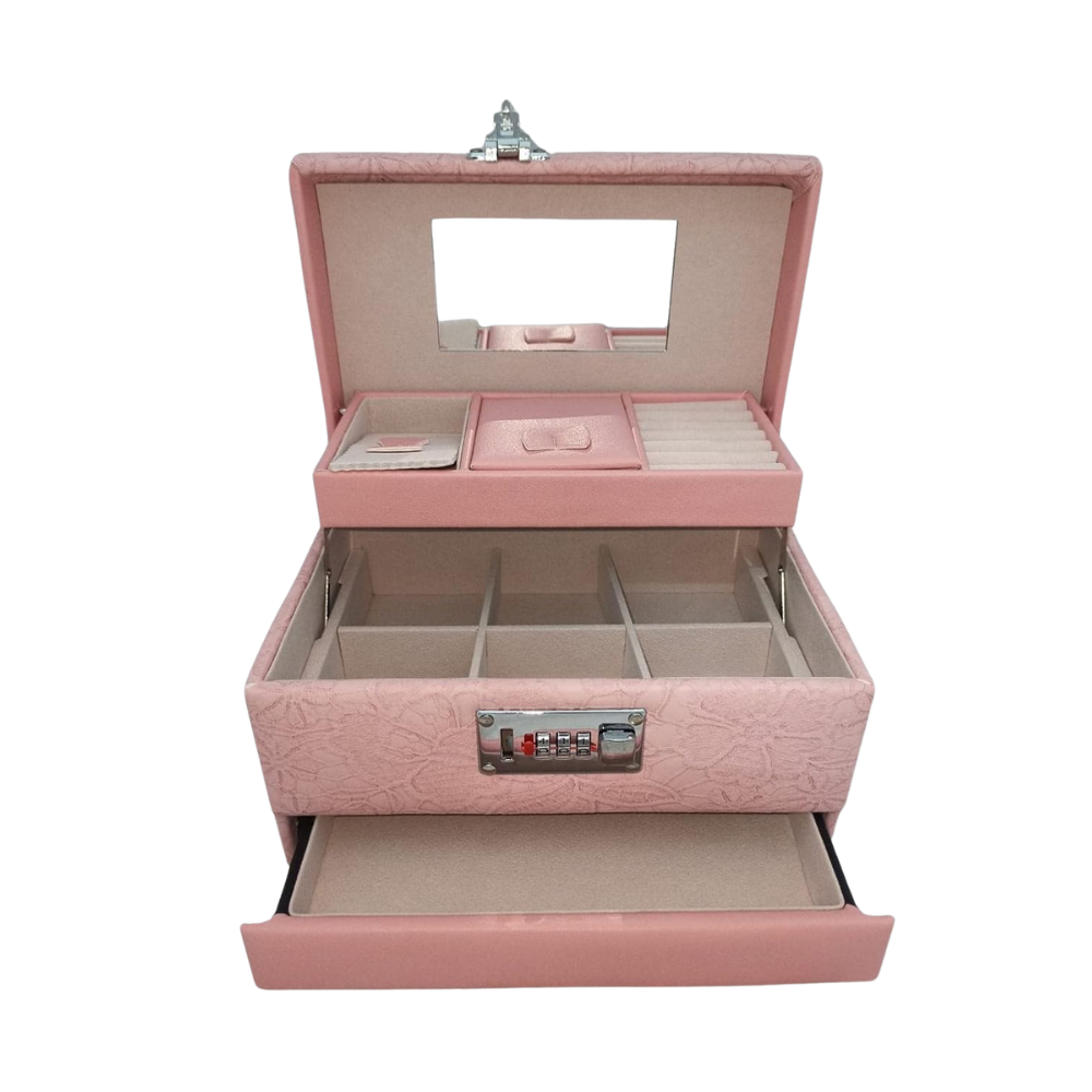 Organizador De Joyas Con Cajones Y Espejo Diseño Elegante