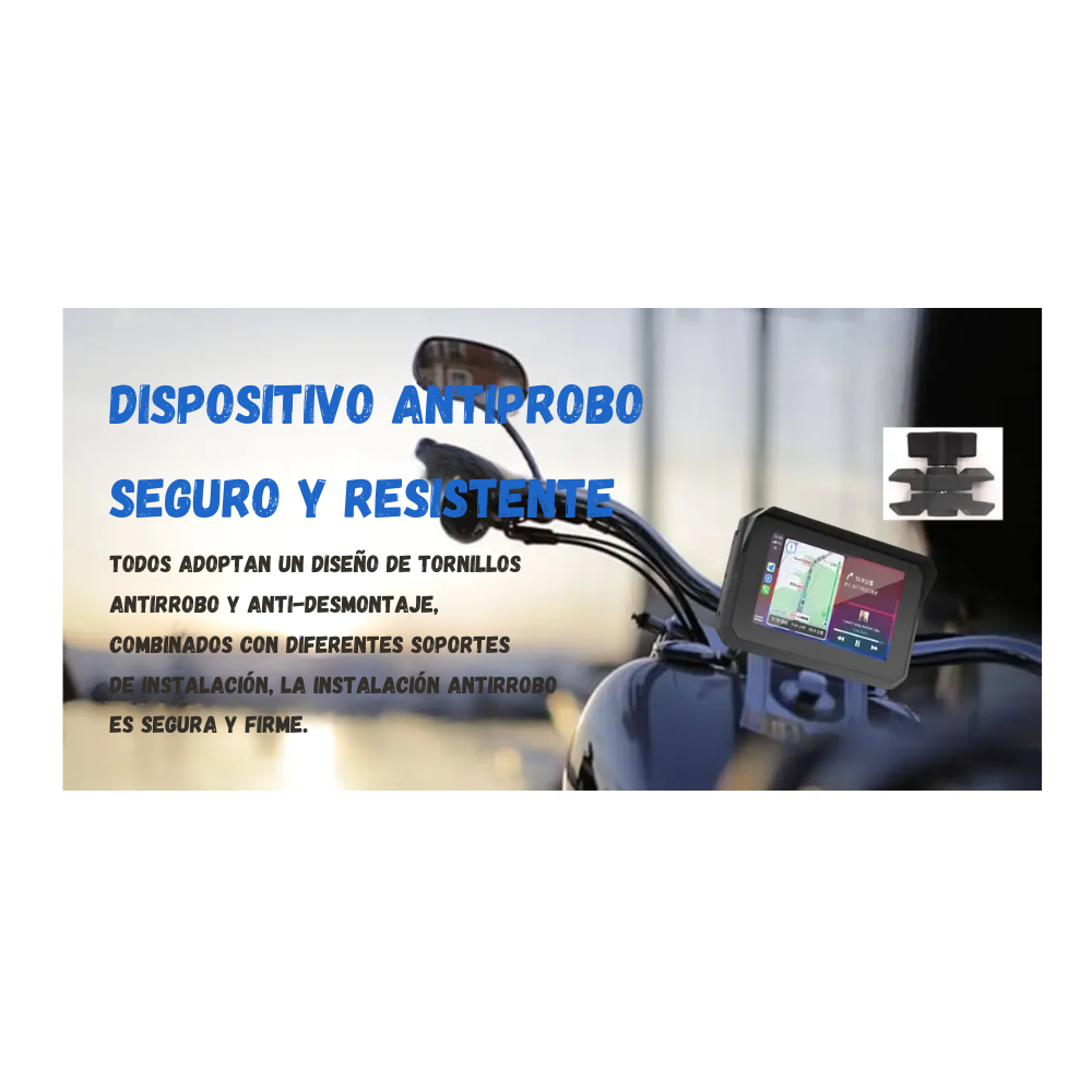 Pantalla Multimedia CarPlay Bluetooth Para Moto 5 Pulgadas Ip 68
