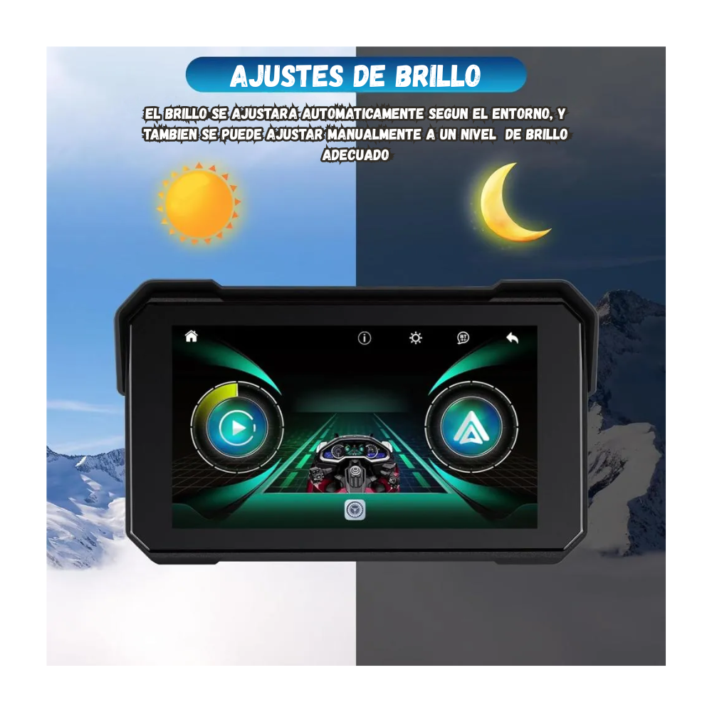 Pantalla Multimedia CarPlay Bluetooth Para Moto 5 Pulgadas Ip 68