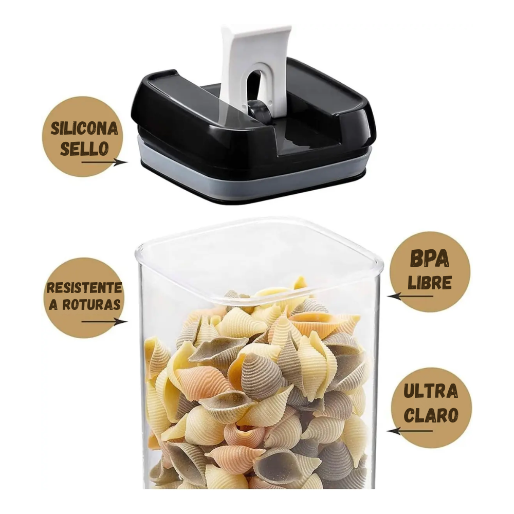 Recipiente Organizador Hermetico Set X7 Granos y Cereales