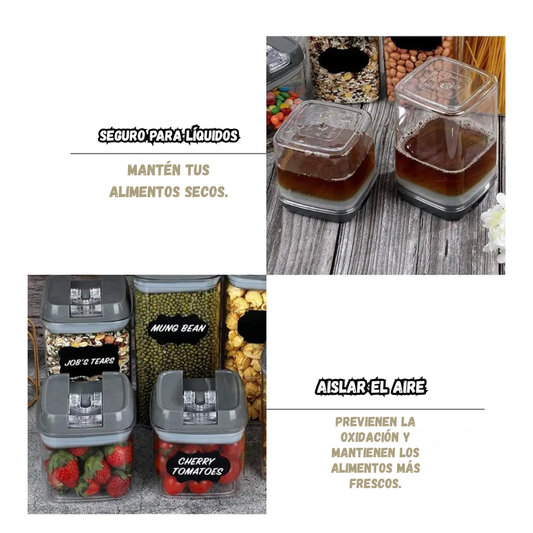Recipiente Organizador Hermetico Set X7 Granos y Cereales
