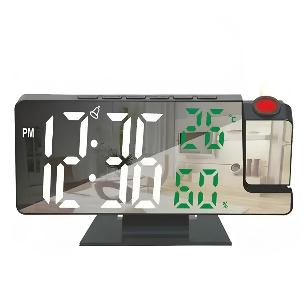 Reloj Despertador Digital Con Proyeccion 180° Pantalla Led