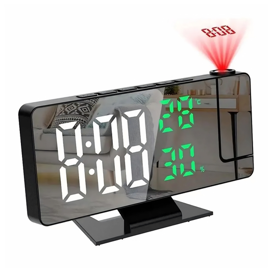 Reloj Despertador Digital Con Proyeccion 180° Pantalla Led