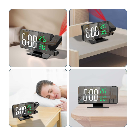 Reloj Despertador Digital Con Proyeccion 180° Pantalla Led